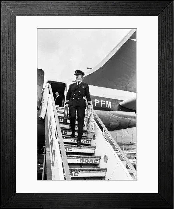 Framed Print : Pilots strike at heathrow Airport. 1st April 1969 Framed Print : Pilots strike at heathrow Airport. 1st April 1969