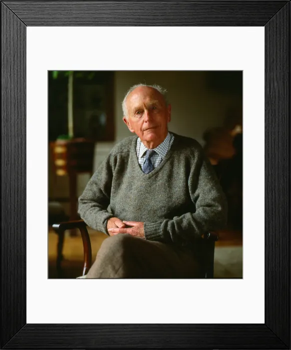 Framed Print : Sir Alec Douglas Home August 1989 Sitting in chair at home pullover checked shirt Framed Print : Sir Alec Douglas Home August 1989 Sitting in chair at home pullover checked shirt