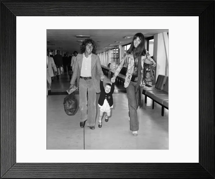 Framed Print : Roger Daltrey, lead singer of The Who rock group, pictured at Heathrow Airport Framed Print : Roger Daltrey, lead singer of The Who rock group, pictured at Heathrow Airport