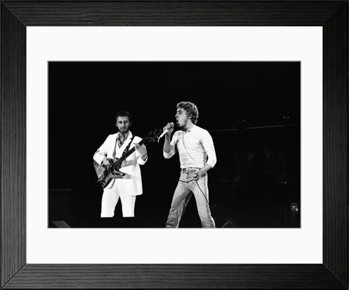 Framed Print : British rock group The Who, performing on stage at the NEC in Birmingham