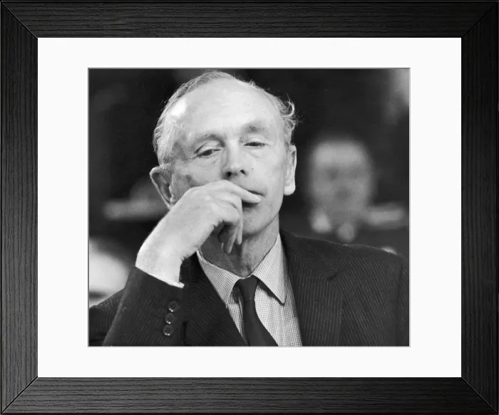 Framed Print : Conservative Party Leader Sir Alec Douglas Home looks on pensively during Framed Print : Conservative Party Leader Sir Alec Douglas Home looks on pensively during