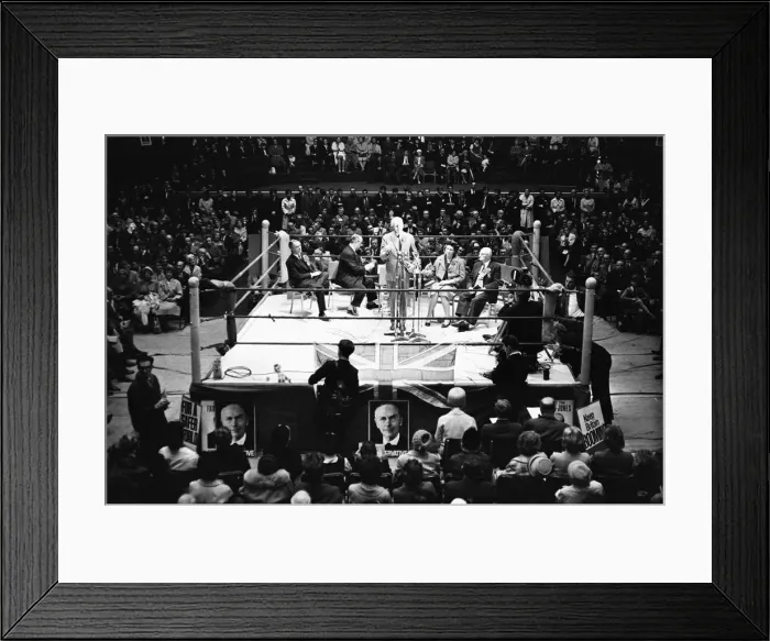 Framed Print : Sir Alec Douglas Home seen here during a hustings meeting at Watford Town Hall during Framed Print : Sir Alec Douglas Home seen here during a hustings meeting at Watford Town Hall during