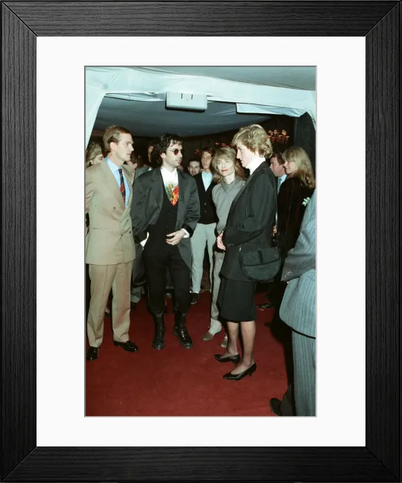 Framed Print : Musician Jean Michel Jarre and his wife Charlotte seen here meeting Princess Diana Framed Print : Musician Jean Michel Jarre and his wife Charlotte seen here meeting Princess Diana