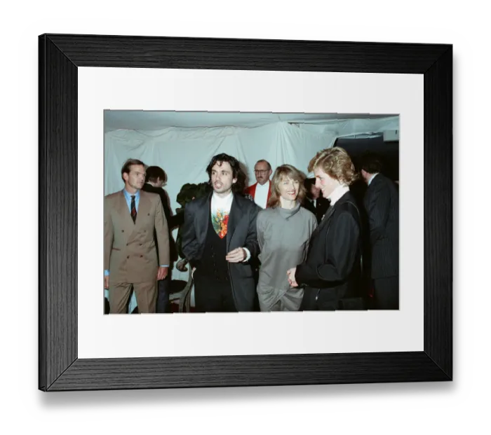 Framed Print : Musician Jean Michel Jarre and his wife Charlotte seen here meeting Princess Diana Framed Print : Musician Jean Michel Jarre and his wife Charlotte seen here meeting Princess Diana