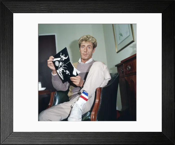 Framed Print : Roger Daltrey, lead singer of The Who rock group, circa 1983 Framed Print : Roger Daltrey, lead singer of The Who rock group, circa 1983