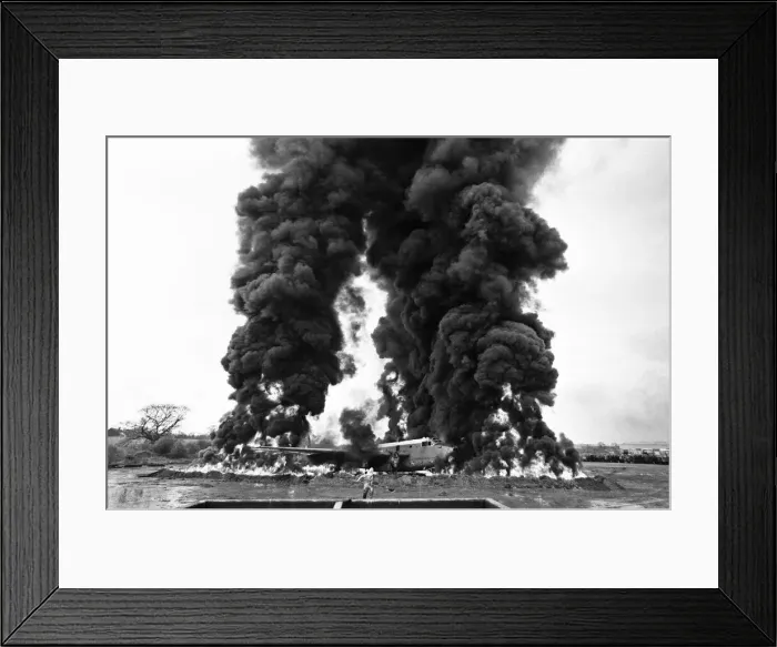 Framed Print : BOT fire training at Standsted Airport. 6th March 1969 Framed Print : BOT fire training at Standsted Airport. 6th March 1969
