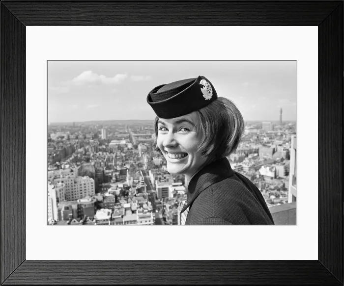 Framed Print : BEA air Stewardess in uniform. 13th February 1967 Framed Print : BEA air Stewardess in uniform. 13th February 1967