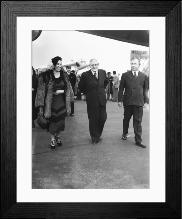 Framed Print : Andrey Vyshinsky Soviet foreign minister at London airport. 18th September 1949