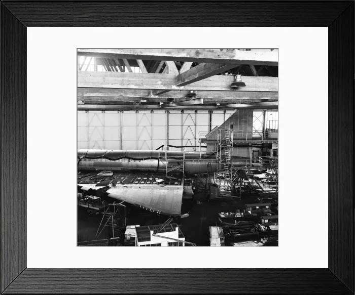 Framed Print : Concorde Prototype 2. being bult in the Brabazon hanger at B. A. C Filton Bristol Framed Print : Concorde Prototype 2. being bult in the Brabazon hanger at B. A. C Filton Bristol