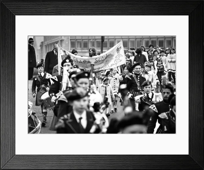 Framed Print : St Patricks Day March, Birmingham, 16th March 1969