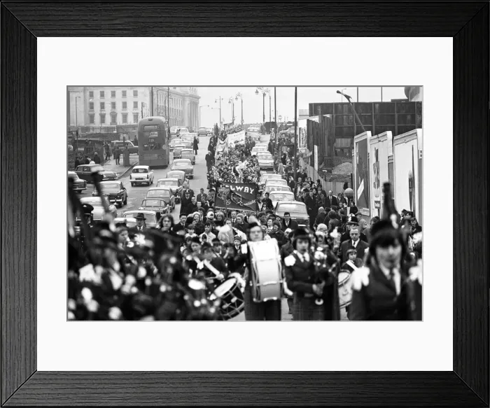 Framed Print : St Patricks Day March, Birmingham, 16th March 1969