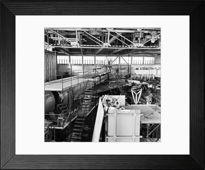 Framed Print : Concorde Prototype 2. being bult in the Brabazon hanger at B. A. C Filton Bristol Framed Print : Concorde Prototype 2. being bult in the Brabazon hanger at B. A. C Filton Bristol