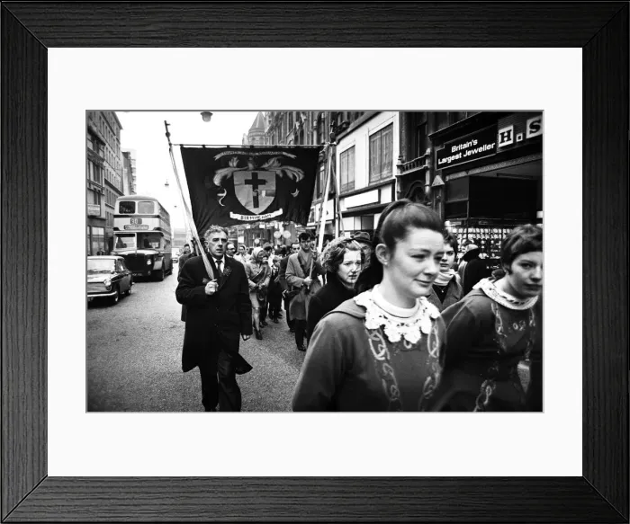 Framed Print : St Patricks Day March, Birmingham, 16th March 1969
