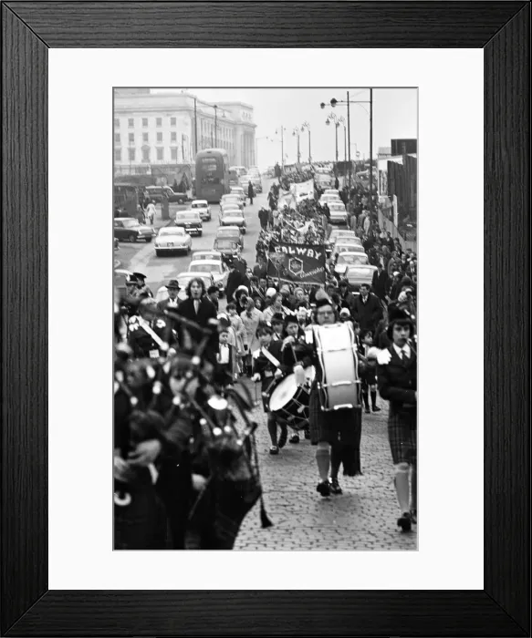 Framed Print : St Patricks Day March, Birmingham, 16th March 1969