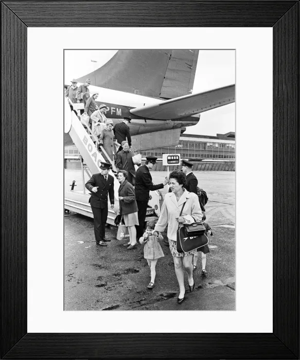 Framed Print : Pilots strike at heathrow Airport. 1st April 1969