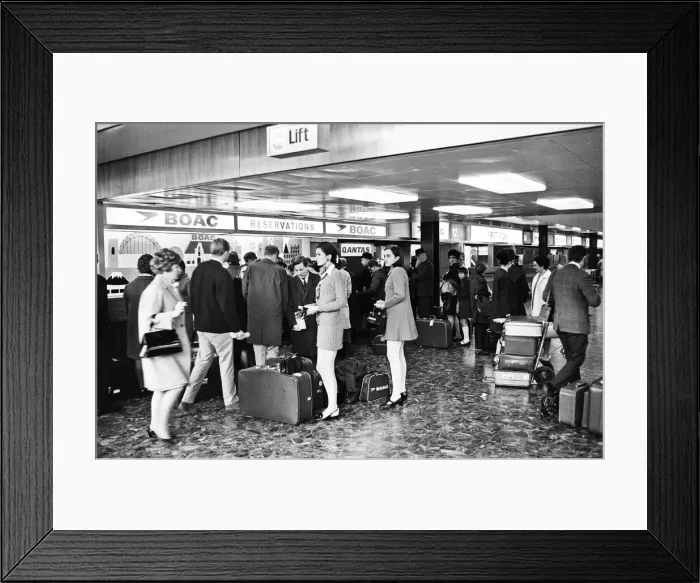 Framed Print : Pilots strike at heathrow Airport. 1st April 1969