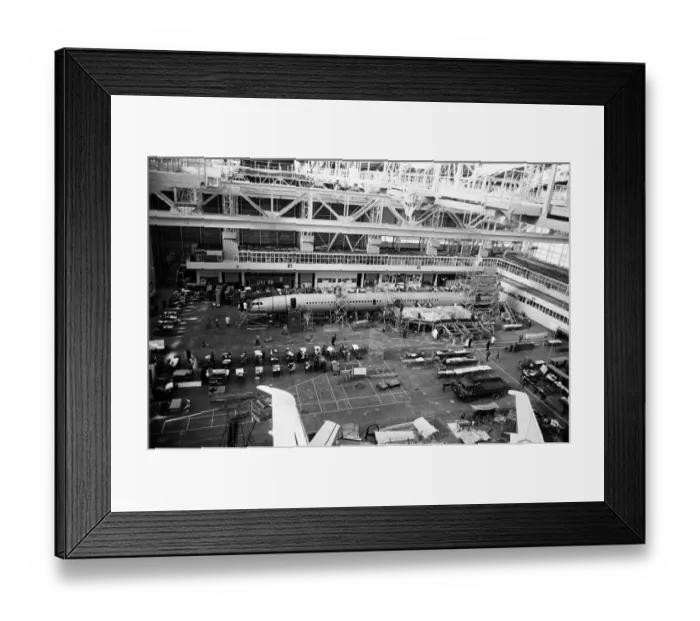 Framed Print : Concorde Prototype 2. being bult in the Brabazon hanger at B. A. C Filton Bristol