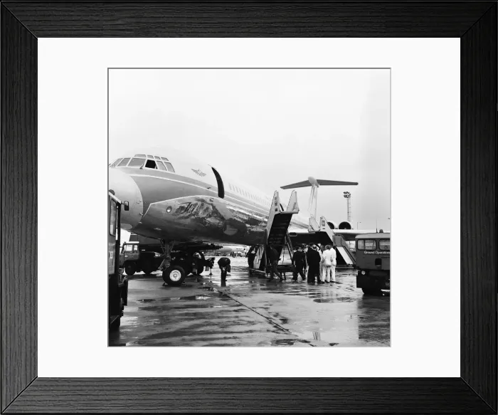 Framed Print : A Czech airliners giant jets blasted away both steps from a Russian plane
