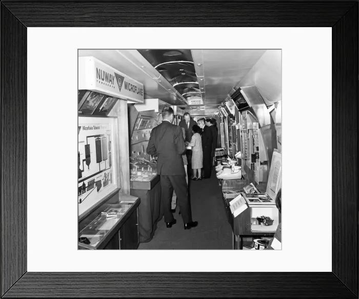 Framed Print : The worlds first flying trade fair was on show at London Airport this week housed Framed Print : The worlds first flying trade fair was on show at London Airport this week housed