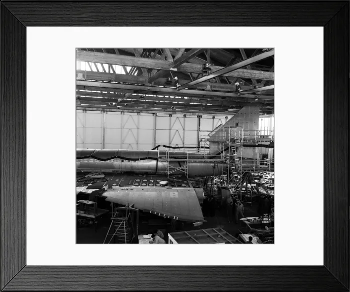 Framed Print : Concorde Prototype 2. being bult in the Brabazon hanger at B. A. C Filton Bristol Framed Print : Concorde Prototype 2. being bult in the Brabazon hanger at B. A. C Filton Bristol