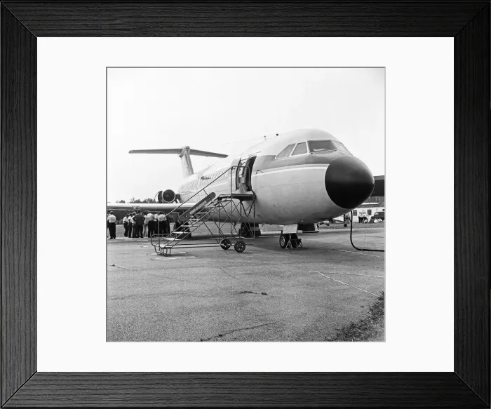 Framed Print : BAC-1-11 undergoing engine tests at Hurn Airport in Bournemouth. 6th August 1963 Framed Print : BAC-1-11 undergoing engine tests at Hurn Airport in Bournemouth. 6th August 1963