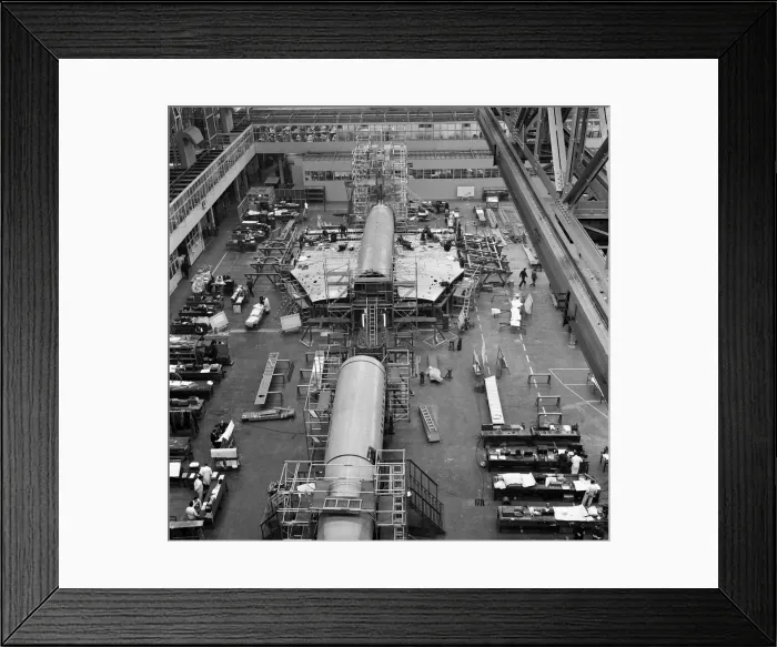 Framed Print : Concorde Prototype 2. being bult in the Brabazon hanger at B. A. C Filton Bristol
