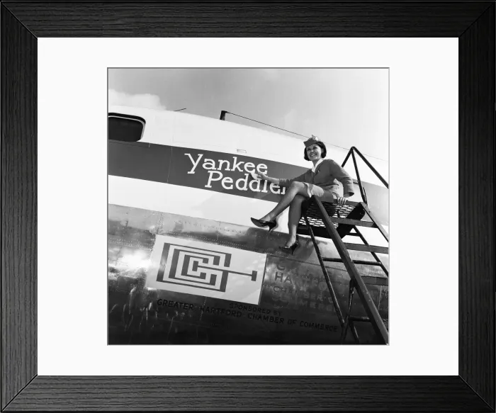 Framed Print : The worlds first flying trade fair was on show at London Airport this week housed Framed Print : The worlds first flying trade fair was on show at London Airport this week housed