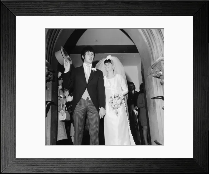 Framed Print : Wedding of John Entwistle, bass guitarist in British rock group The Who Framed Print : Wedding of John Entwistle, bass guitarist in British rock group The Who