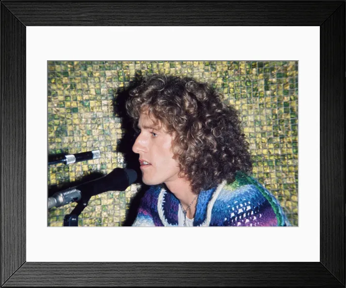 Framed Print : Roger Daltrey, lead singer of The Who rock group, July 1975