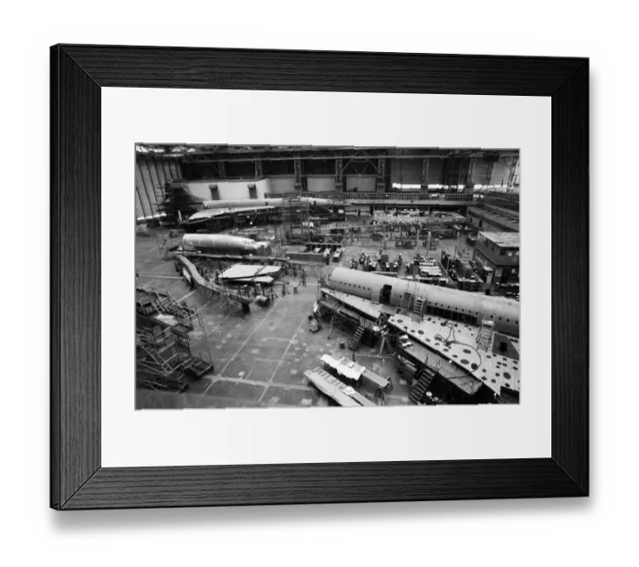 Framed Print : The two unsold Concordes under construction at Filton. 21st September 1977