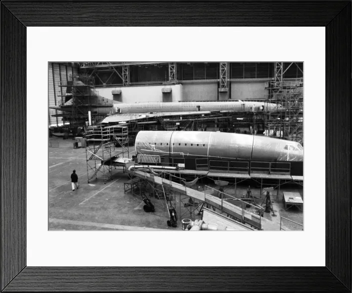 Framed Print : The two unsold Concordes under construction at Filton. 21st September 1977 Framed Print : The two unsold Concordes under construction at Filton. 21st September 1977
