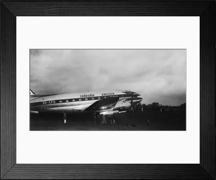 Framed Print : Trans-Sweden aircraft on runway. 7th November 1960 Framed Print : Trans-Sweden aircraft on runway. 7th November 1960