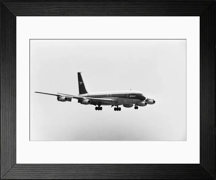 Framed Print : Boeing 707 landing at Heathrow airport. Circa July 1967