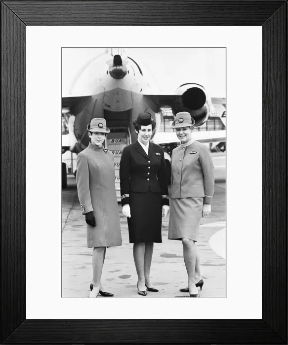 Framed Print : BOA new cabin crew uniforms. 13th February 1967 Framed Print : BOA new cabin crew uniforms. 13th February 1967