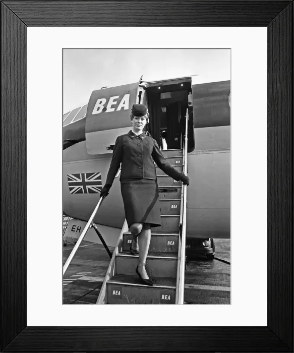 Framed Print : BEA air Stewardess in uniform. 13th February 1967 Framed Print : BEA air Stewardess in uniform. 13th February 1967