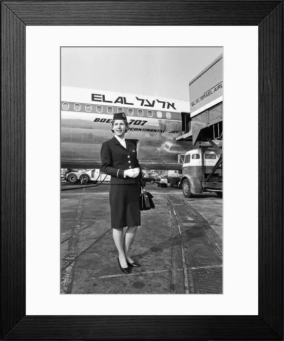 Framed Print : Israelian air Stewardess in uniform. 13th February 1967 Framed Print : Israelian air Stewardess in uniform. 13th February 1967