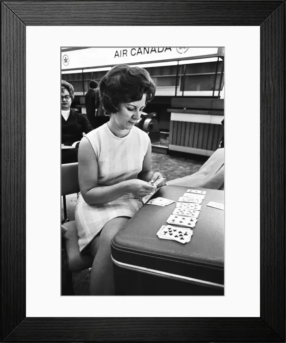Framed Print : Passengers stranded at Heathrow terminal due to strike by T. W. A 11th August 1966