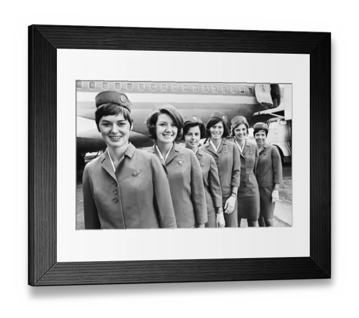 Framed Print : Pan-Am Air Hostesses in uniform. 24th March 1969