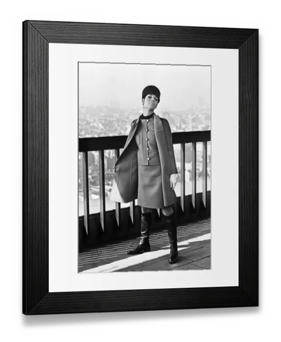 Framed Print : Alitalia air hostess model new uniforms. 6th March 1969