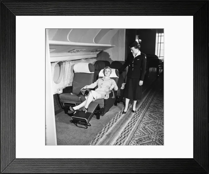 Framed Print : Aircraft seating exhibition. 17th January 1957 Framed Print : Aircraft seating exhibition. 17th January 1957