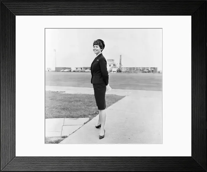 Framed Print : New uniforms for Cambrian Airways stewardesses. Circa 1965