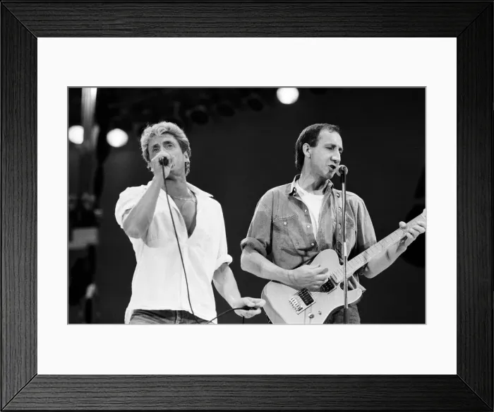 Framed Print : The Who rock group, performing at Wembley Stadium for Live Aid