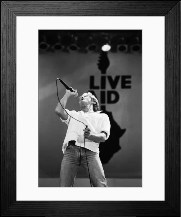 Framed Print : The Who rock group, performing at Wembley Stadium for Live Aid