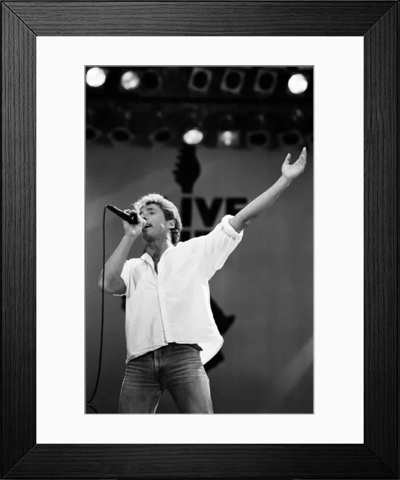 Framed Print : The Who rock group, performing at Wembley Stadium for Live Aid
