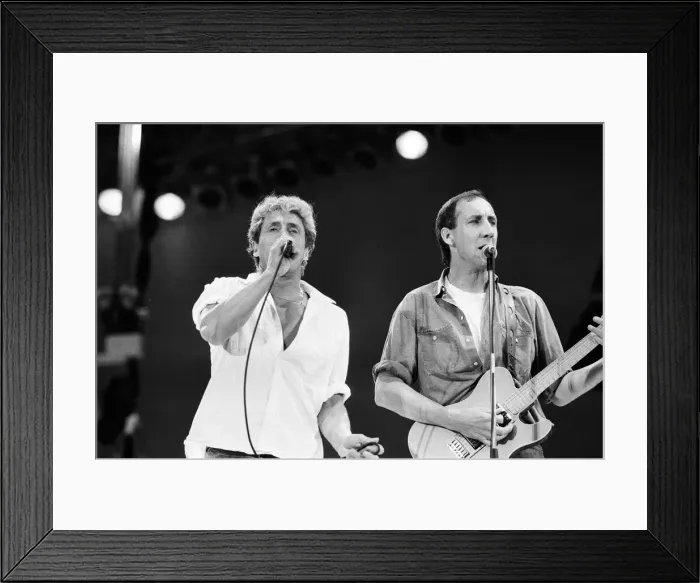 Framed Print : The Who rock group, performing at Wembley Stadium for Live Aid Framed Print : The Who rock group, performing at Wembley Stadium for Live Aid