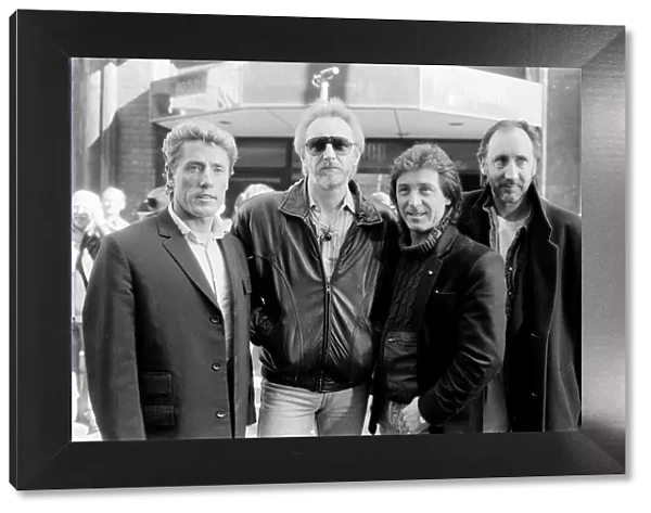 British rock group The Who in London. Left to right: Roger Daltrey, John Entwistle