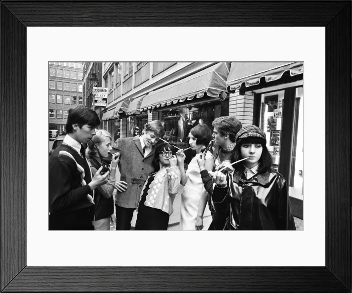 Framed Print : Smoking Mods. 3rd February 1965 Framed Print : Smoking Mods. 3rd February 1965