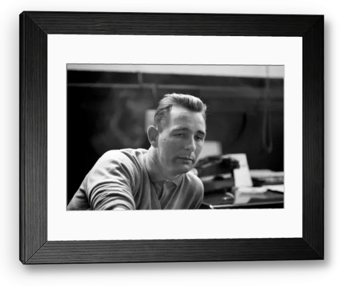 Framed Print : Derby manager Brian Clough ponders the league cup draw the morning after his team Framed Print : Derby manager Brian Clough ponders the league cup draw the morning after his team