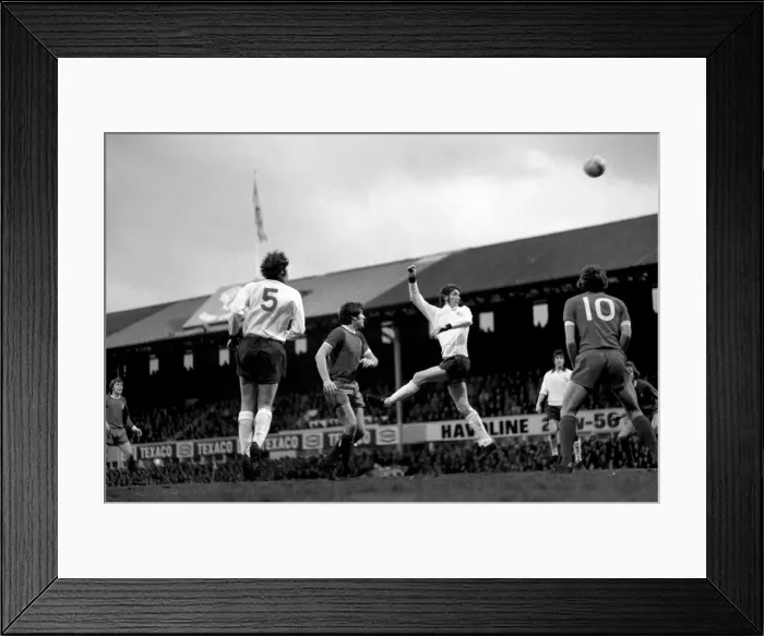 Framed Print : Derby County (2) v. Liverpool (0). Peter Daniel heads over bar from a corner kick Framed Print : Derby County (2) v. Liverpool (0). Peter Daniel heads over bar from a corner kick