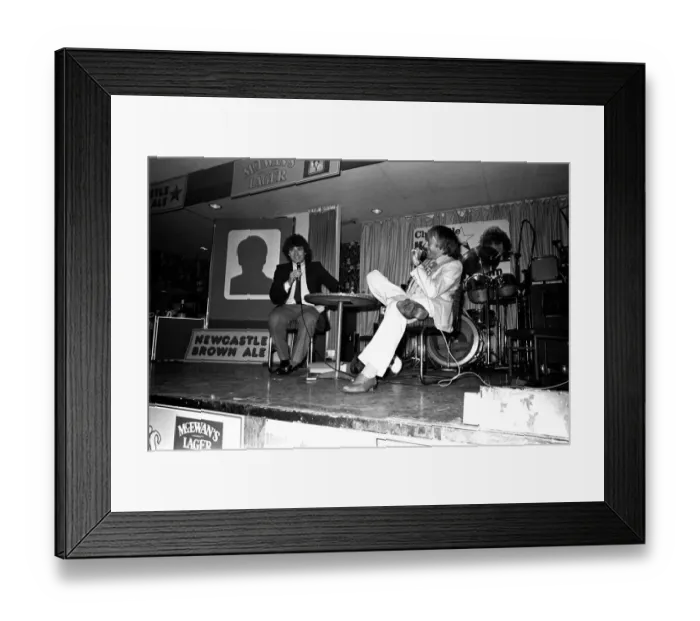 Framed Print : The Kevin Keegan Roadshow at the Heaton RAOB Club in February 1983 Kevin on stage